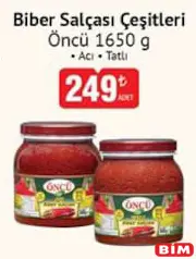 ÖNCÜ BİBER SALÇASI ÇEŞİTLERİ 1650 G fiyat ve kampanya bilgisi
